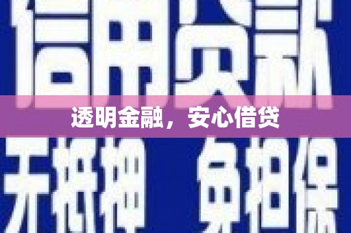 聂拉木透明金融，安心借贷